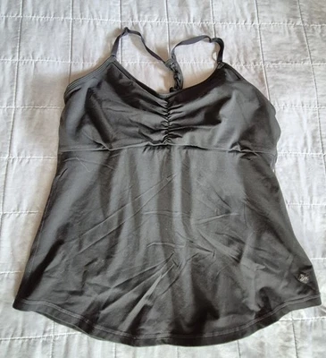 Prana Tank Top Womens Medium Black Strappy Back Built In Bra Yoga Athletic Gym - Image 1 of 4