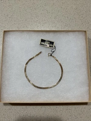 Pulsera llena de oro amarillo de 14K nueva con etiquetas | 7 pulgadas | Vintage Foto 1 de 4