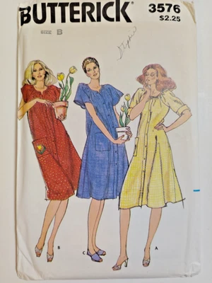 Butterick 3576 MuuMuu Lounge Wear Dress Sewing Pattern Ladies M L XL UC Loose - Image 1 of 4