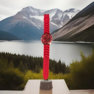 Reloj Mujer Gossip Correa Goma Roja Cuarzo Tres Manecillas Analógico - Batería Nueva - Imagen 1 de 4