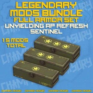 FALLOUT 76 PC LEGENDARY MODS FULL ARMOR SET UNYIELDING POWERED SENTINEL'S - Picture 1 of 1