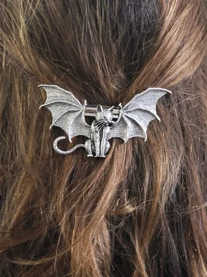 Victorian Trading Co Plata Gato Murciélago Ala Pasador Cabello Joyería 29S Foto 1 de 4