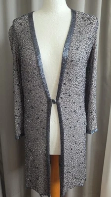 Designer 36 Mantel SEIDE Perlen Jaket Gehrock Pailletten  TOMASZ STARZEWSKI - Bild 1 von 4