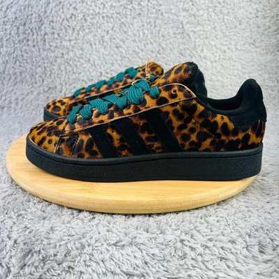 Adidas Campus Womens 7.5W Leopard Fur Sneaker Shoes Green Fat Laces 00s - Image 1 of 4