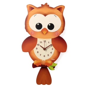 Orologio Pendolo da Parete Gufo Bambini Bimbe Legno Made in Italy Cameretta - Picture 1 of 4
