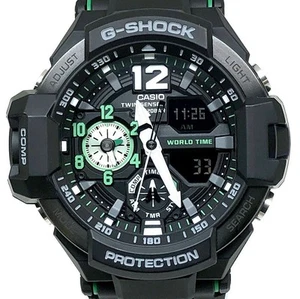 CASIO G-SHOCK GA-1100-1A3 GRAVITYMASTER Twin Sensor Black Green Watch Japan - Picture 1 of 10