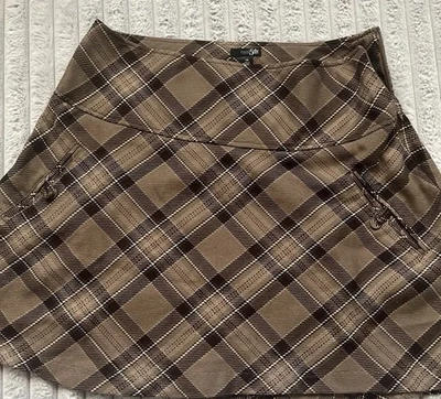 Falda Tweed Marrón Cuadros Escuela Niña Academia Medieval Talla 14 Corta Clásica Y2K Foto 1 de 4