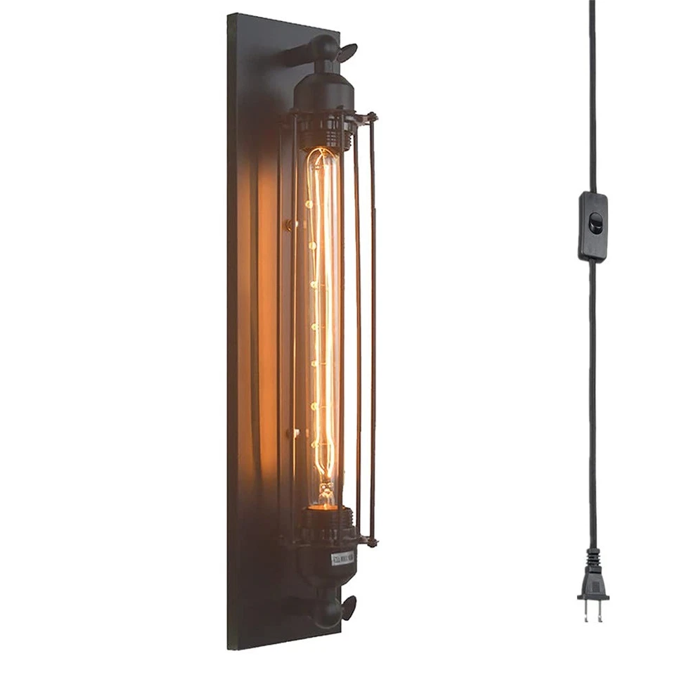 Luminária de parede rústica, luzes de arandela de parede internas industriais vintage, forjada retrô... - Imagem 1 de 4