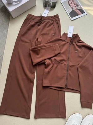 AIo Traje de Entrenamiento Deportivo Manga Larga Cuello Cremallera Chaqueta Tubo Recto Pantalón Conjunto Foto 1 de 4