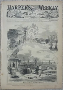 1863 Harper's Weekly May 2, Civil War, Lincoln on Horseback, Suffolk, Charleston - Picture 1 of 7