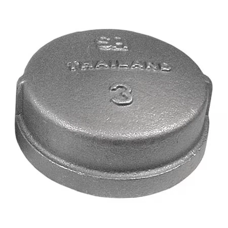 ZORO SELECT Cap Cap, 3" Pipe, Fnpt, Malleable Iron, 150, 2Wu80