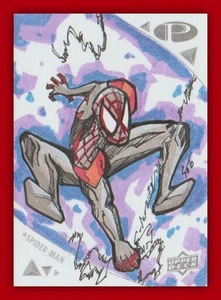 2019 Upper Deck Marvel Premier Spider-Man Sketch Card By Omar Soto 1/1 Signed - Bild 1 von 2