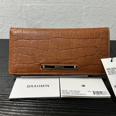 Cartera de cuero delgada Brahmin Ady TAN TIDEWELL vintage siente y mira el cuero Foto 1 de 4