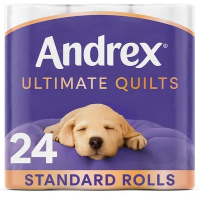 Andrex Ultimate Quilts Toilet Paper 24 Rolls, Air Pocket Technology for Soft, - Image 1 of 4