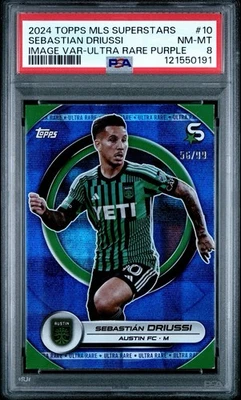 2024 Topps MLS Superstars Sebastian Driussi Rare Purple /99 PSA 8 - Image 1 of 4