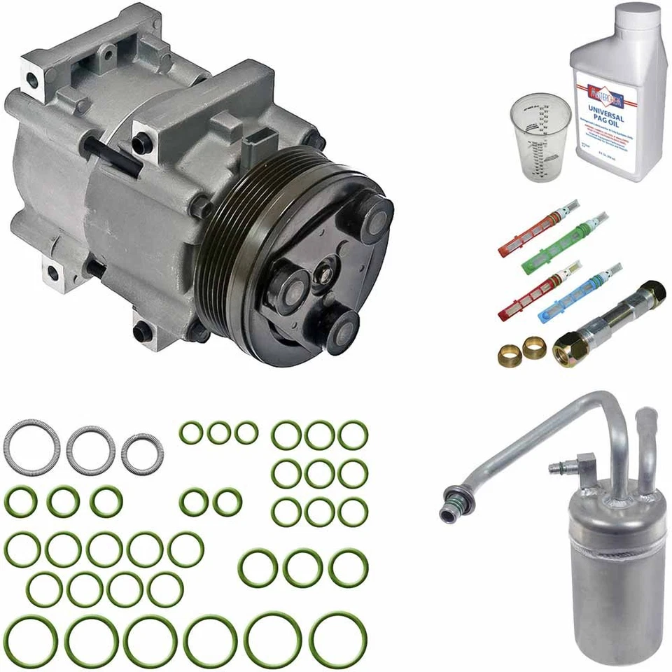 Compresor de aire acondicionado Omega para Ford Mustang 1996-2004 con kit de reparación de aire acondicionado GAP Foto 1 de 1