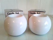 2 Boda Shop Sweden Candle Balls White Ceramic Tea Light Holders Retro Style