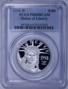1998-W $100 1 oz Platinum Eagle PCGS PR69 DCAM - Picture 1 of 5