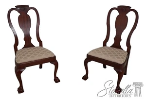 67701: Pair HENKEL HARRIS  Model 120 Cherry Claw Foot Dining Side Chairs - Picture 1 of 21