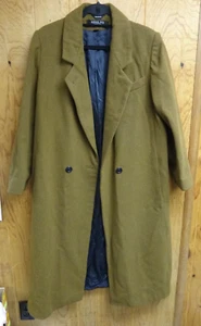 Adolfo Classics Women's Brown 100% Wool 48" Long Sleeve Long Trench Coat Size 10 - Picture 1 of 6