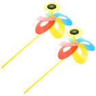 2Pcs Sunflower Pinwheels for Yard Spinners and Wind Toys-SC