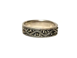 Sterling Silver (.925) Marcasite Band Ring, Size 6 - Picture 1 of 17