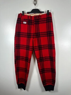 Vtg JC Higgins Mens Wool Buffalo Plaid Hunting Pants Red Black Sz 17x30 Outdoors - Image 1 of 4