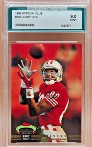 Stadium Club Football 1992 #645 Jerry Rice Salón de la fama AGS 9 - Imagen 1 de 2