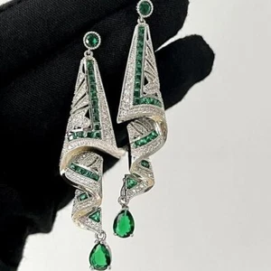 Beautiful Medieval Silk Earrings, Vintage satin stud earrings, 925 Silver Needle - Picture 1 of 13