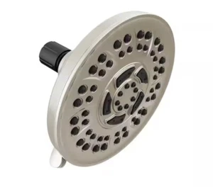8-Spray Patterns 1.75 GPM 6 in. Wall Mount Fixed Shower Head in Satin Nickel - Picture 1 of 5