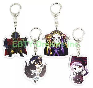 Set of 4 Overlord Anime Acrylic Keychain Momonga Ainz Ooal Gown Albedo Shalltear - Picture 1 of 2
