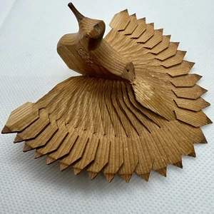Kleiner Holzpfau Der Glücksvogel einzigartiges Dekor kompliziert detailliert selten - Bild 1 von 11