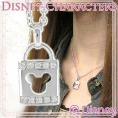 Disney Mickey Mouse Serratura Argento 925 Ciondolo Collana Nuovo Scatola Regalo - Immagine 1 di 4