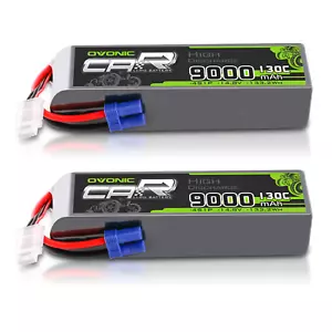 2x Ovonic 14.8V 130C 4S 9000mAh Lipo Battery EC5 for RC Car Airplane Jet Heli - Picture 1 of 6