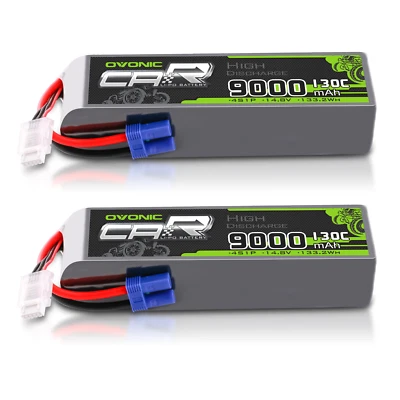 2x Ovonic 14.8V 130C 4S 9000mAh Lipo Battery EC5 for RC Car Airplane Jet Heli - Image 1 of 4