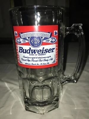 Taza Libbey Gibraltar 5262 XL 1997 1 L Budweiser logotipo clásico vidrio piedra 33,7 oz Foto 1 de 4