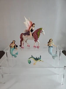 Schleich Papo Fantasy 5 Piece Fairy Elf Magical Figure Lot Unicorn Pony Mermaid - Picture 1 of 12