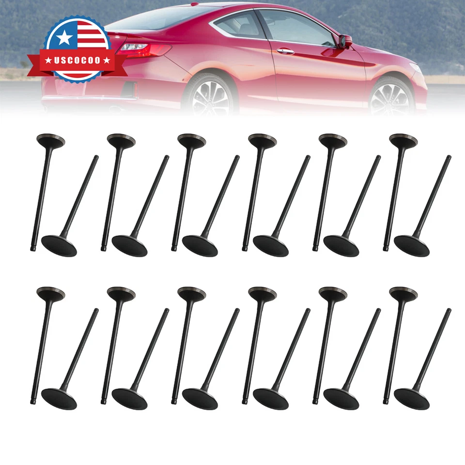 12 piezas de admisión + 12 piezas válvulas de escape aptas para Acura CL MDX TL 2001-2008 3,2 L 3,5 L V6 Foto 1 de 4