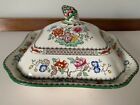 1930S Copeland Spode Chinese Rose Square Tureen   Small Repair To Finial