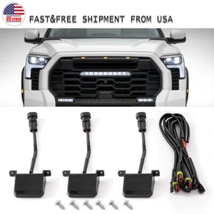 2022 2023 2024 para Toyota Tundra para PRO 3 piezas Kit de luces LED de parrilla delantera ahumadas - Imagen 1 de 13