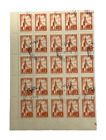 1960 Sowjetunion, CCCP Noyta, 1 PYB, Blatt mit 25 annullierten Briefmarken, SELTEN