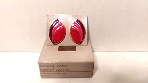 Vintage 1987 Avon Paradise Colors Earrings - Paradise Sun - Picture 1 of 4