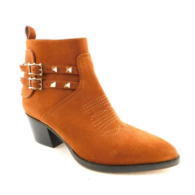 Nuevo VALENTINO Talla 7 ROCKSTUD $1245 Marrón Western Botines Botines Eur 37 Foto 1 de 4