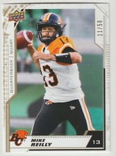 2020 UD CFL Mike Reilly #81 Gold Parallel BC Lions 11/50 Central Washington