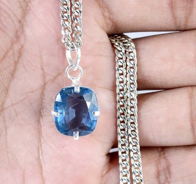 Colgante Certificado Piedras Preciosas Cojín 15 Ct Natural Aqua Azul Aguamarina 14 x 12 mm Foto 1 de 4