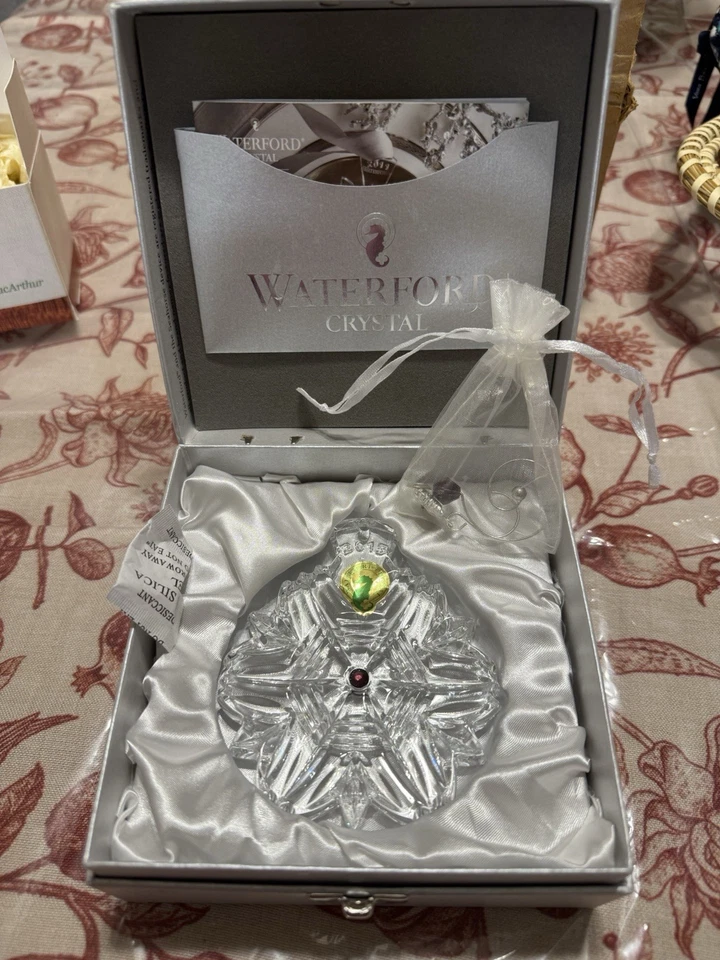 Waterford Snowflake Wishes Ornament 2015 Amethyst Health Hanger 154686