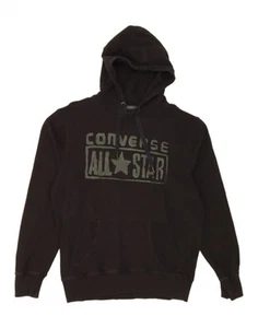 CONVERSE Mens Graphic Hoodie Jumper XL Black Cotton IU27 - Picture 1 of 3