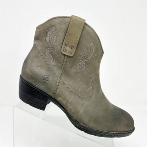 Born Damen Riven Western Stiefeletten grau Leder Größe 10 bestickt Qualität - Bild 1 von 13