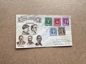 US 1940 FDC (FA16) +Famous Americans #879-83 +American Composers +Cachet +1FDC - Picture 1 of 2