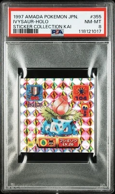 1997 AMADA Pokemon Ivysaur Sticker  Holo Sticker Collection KAI 355 PSA8 - Image 1 of 4